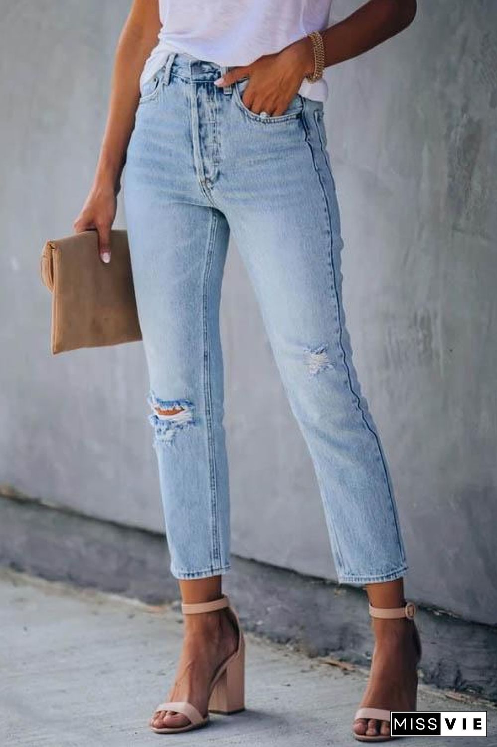 Retro Light Blue Denim Jeans