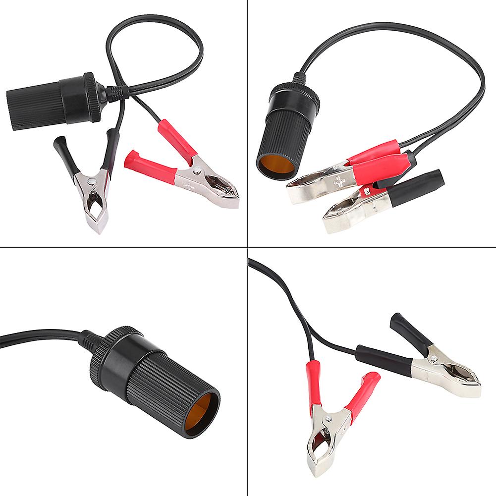 Car Battery Terminal Clip-on Cigarette Lighter Socket Adapter Auxiliary Power Clamps 12v