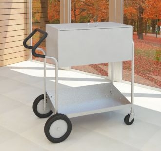 Charnstrom B233E Medium Metal Mail Cart with 10 qu...