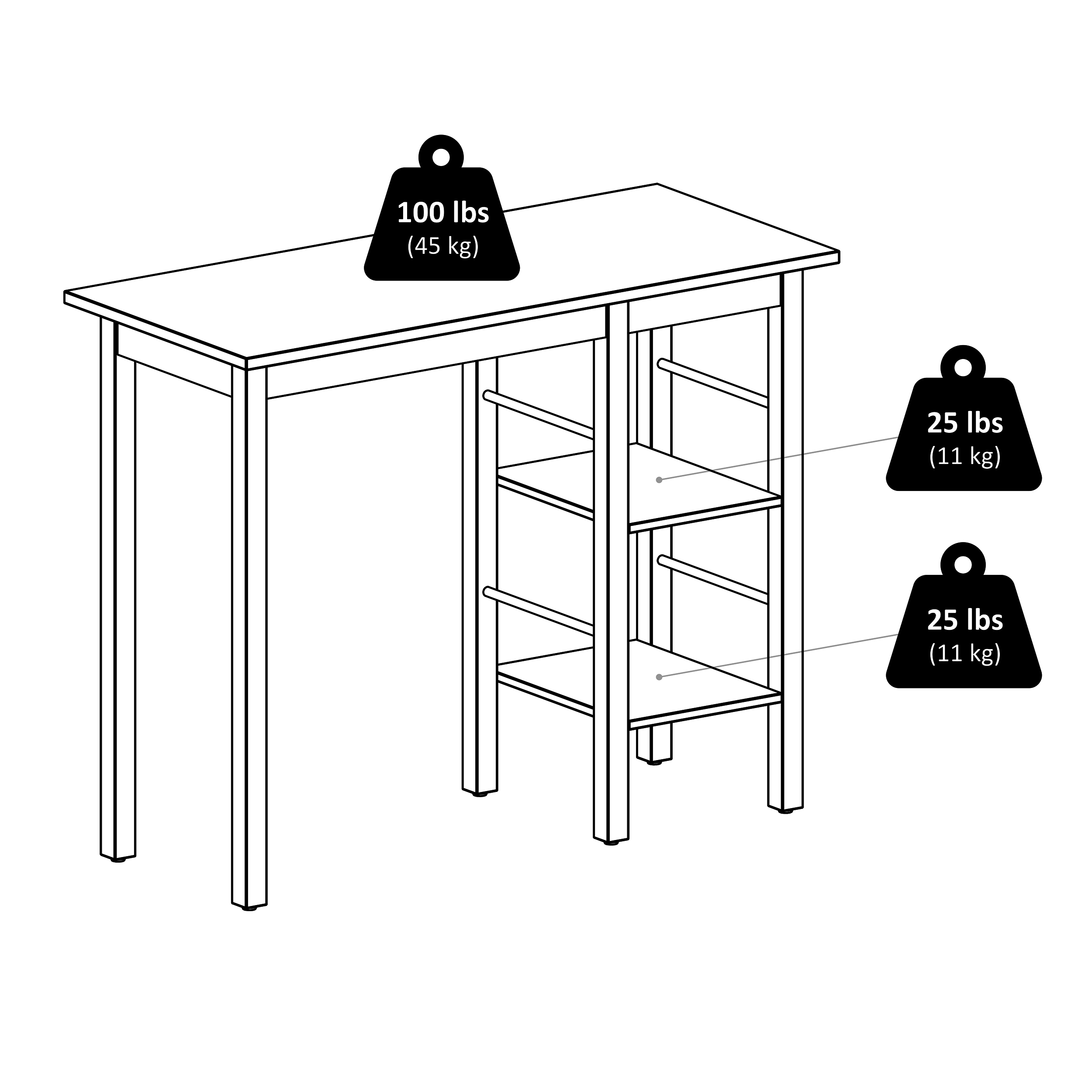 Winsome Wood Egan Breakfast Kitchen Island with Shelves， Walnut Finish