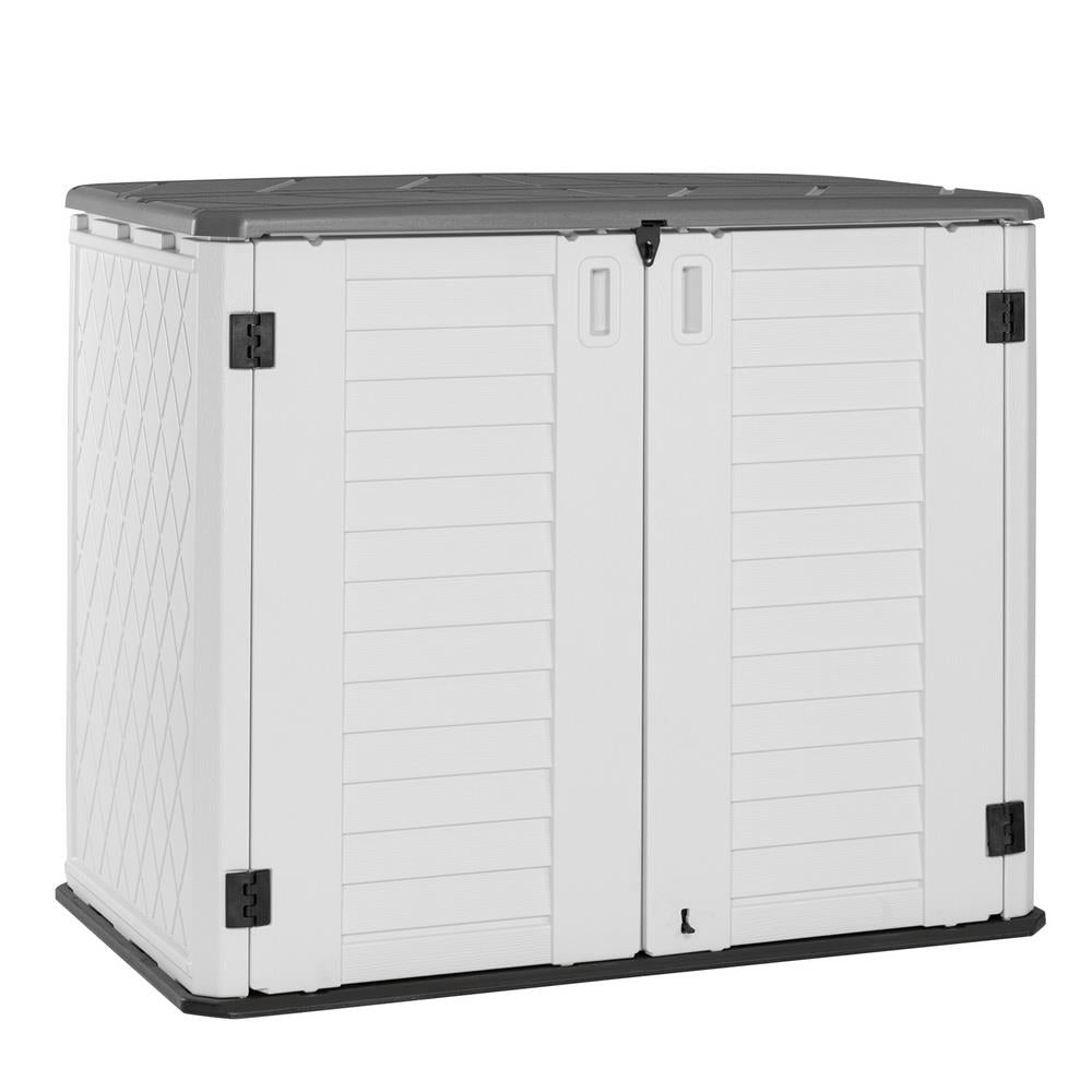 UBesGoo HDPE Outdoor Storage Deck Box Courtyard Storage Box White,250 Gallon