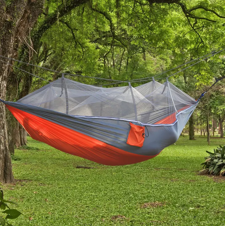 outdoor travel Lightweight  Nylon Anti Mosquito  camping hammock  with  Mosquito Net