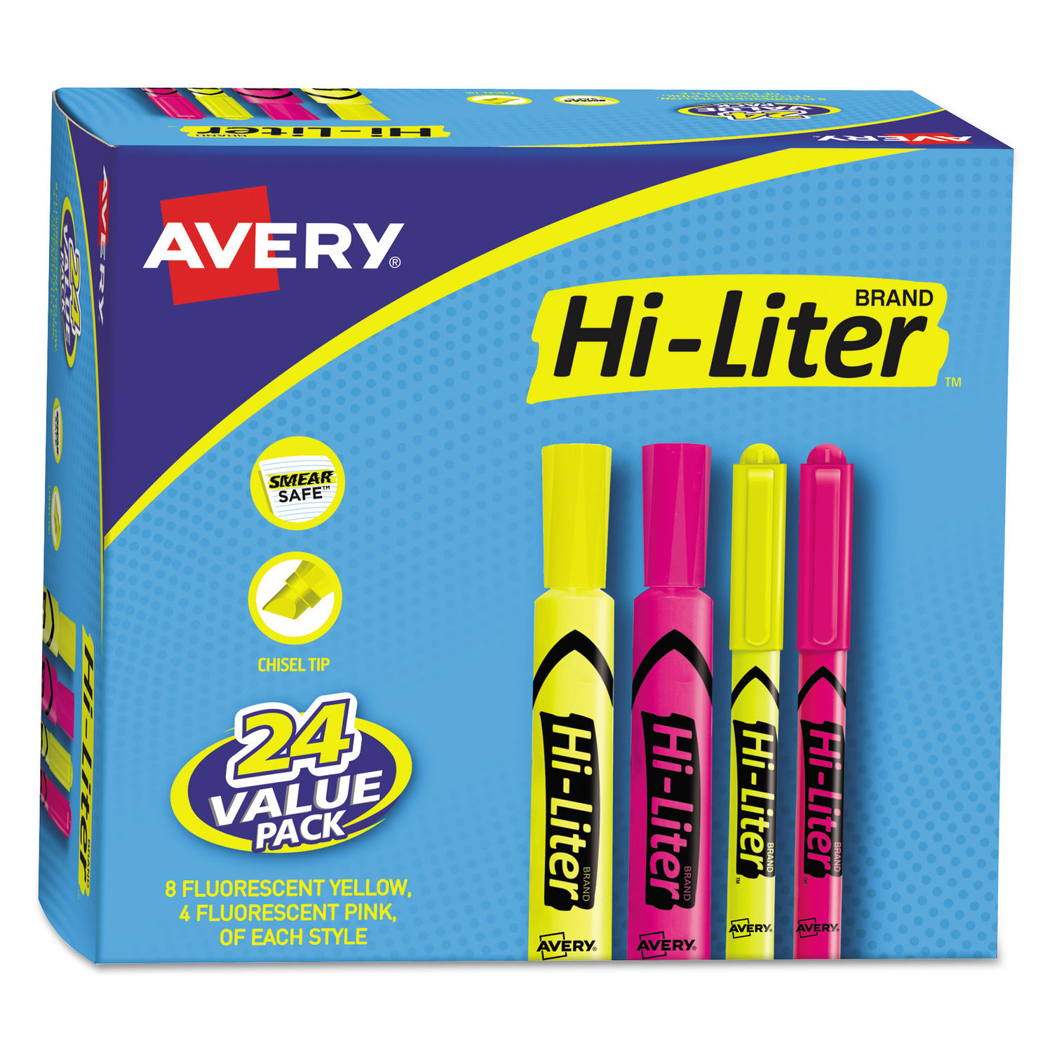 HI-LITER Highlighter Value Pack by Averyandreg; AVE29862