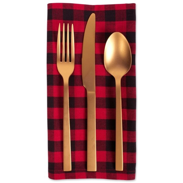 Design Imports Logger Check Napkin Set (Set of 6)