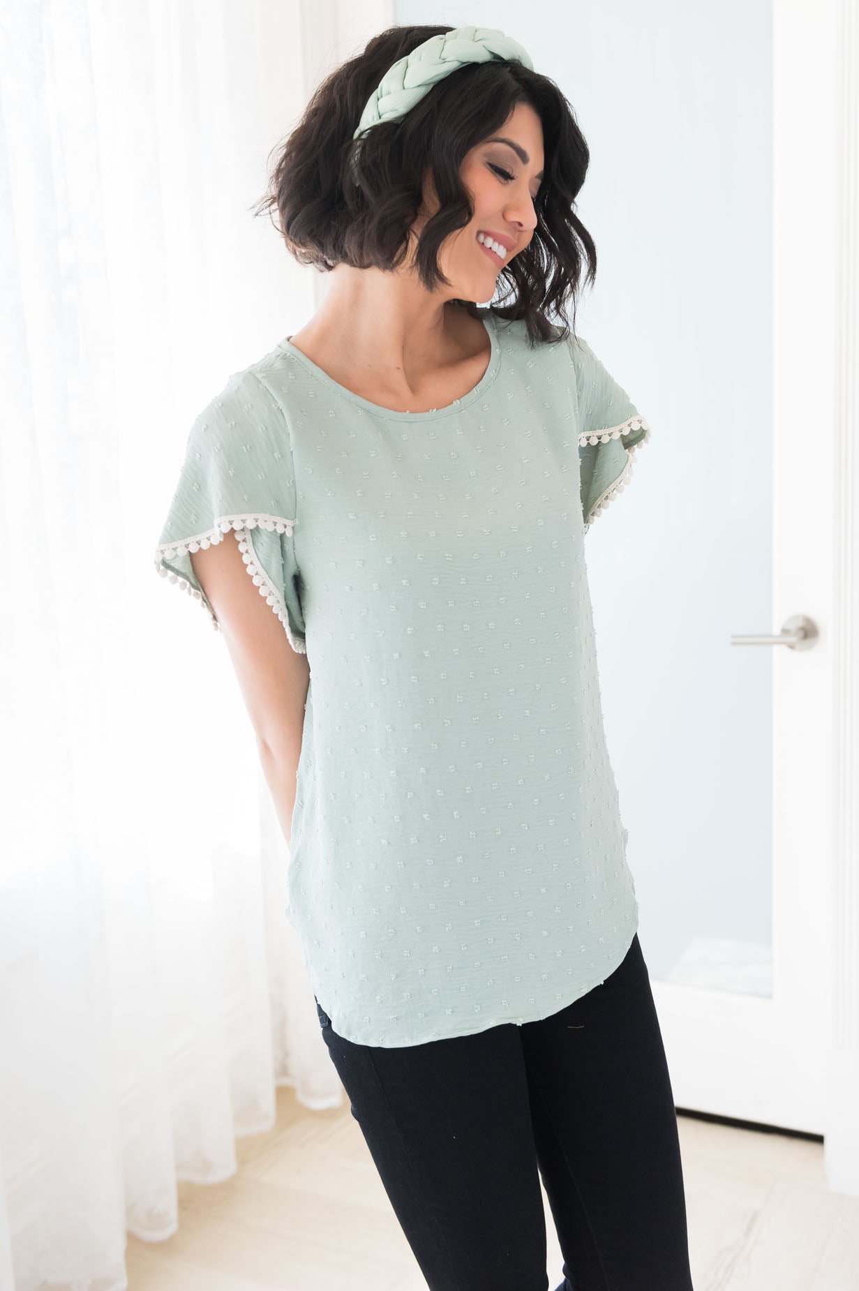 Pretty Pom Pom Modest Top