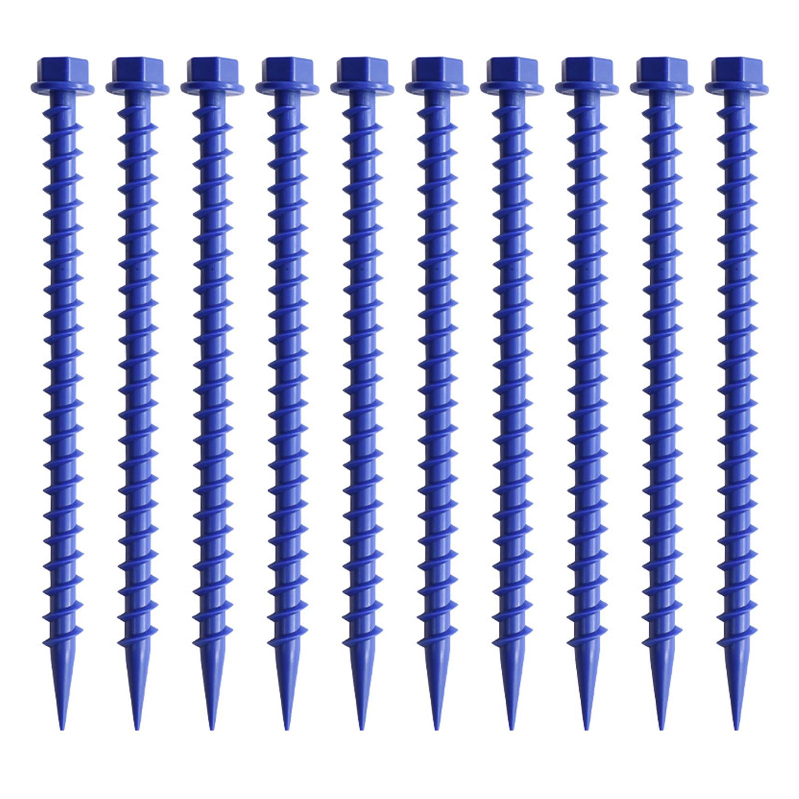 lifestyling2020 10x Heavy Duty Tent Pegs Spikes Portable for Garden Tarpaulin blue