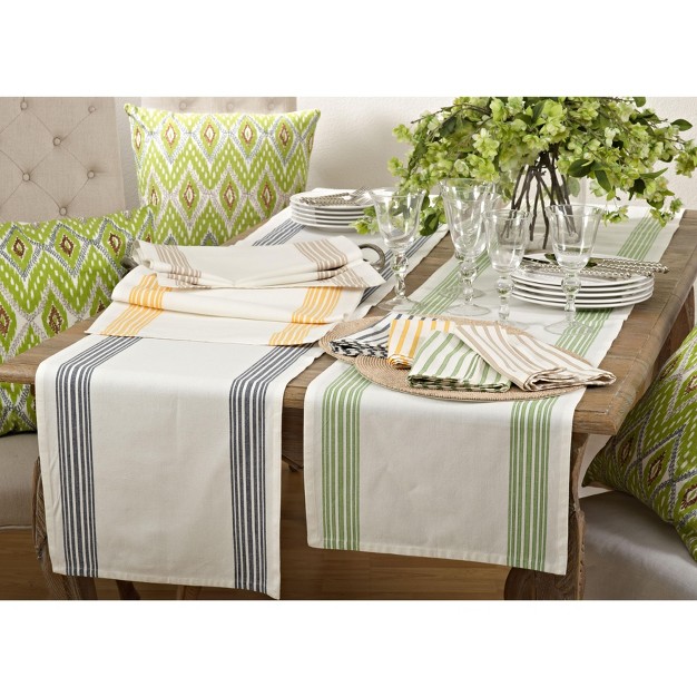 Saro Lifestyle Classic Stripes Cotton Table Runner