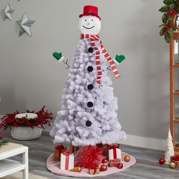 6.5' Snowman Artificial Christmas Tree with 804 Bendable Branches