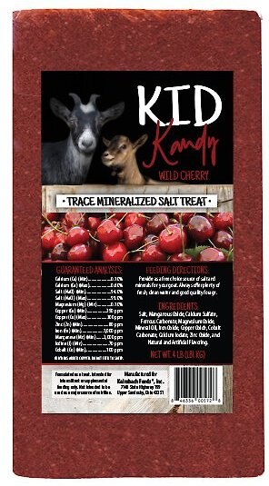 Kalmbach Feeds Kid Kandy Wild Cherry Salt Goat Treat， 4-lb brick