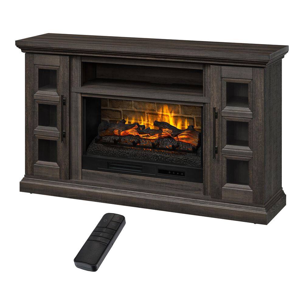 StyleWell Chelsea 62 in. Freestanding Electric Fireplace TV Stand in Dark Brown Ash HDFP62-67E