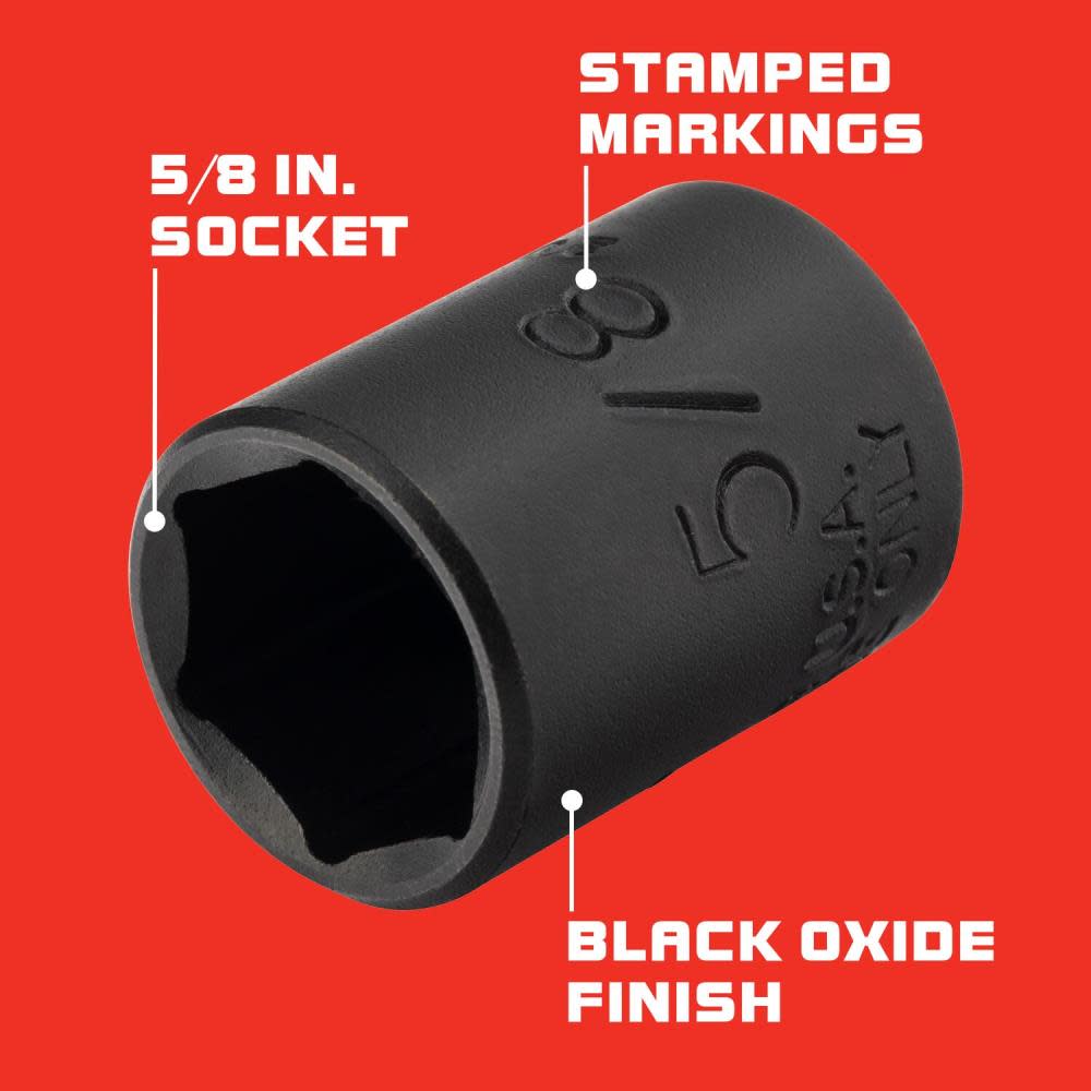 1/4 Drive Black Oxide Socket 5/8 ; 6 Point