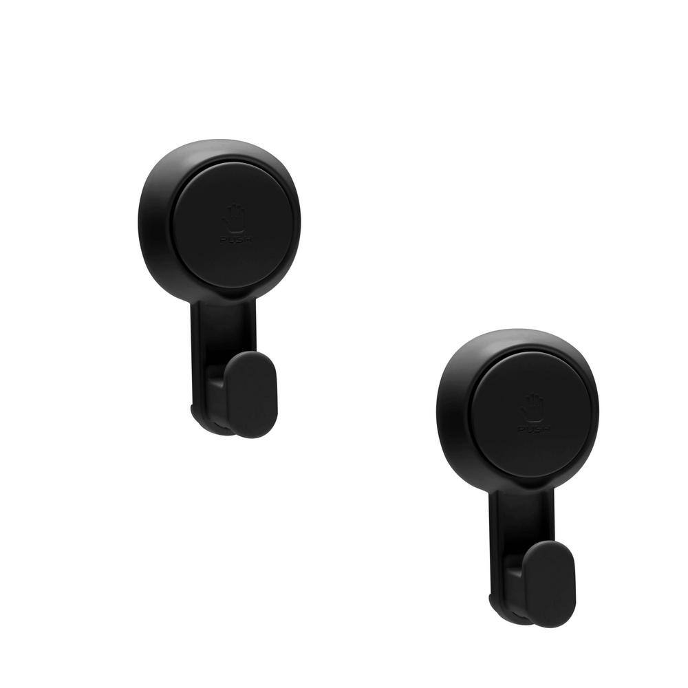 Bath Bliss 2 Pack Gel-Suction Power Hooks in Matte black 26750-MATTEBLACK