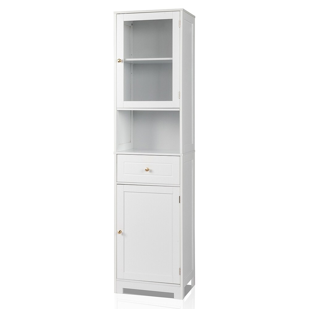 Multifunctional High Storage Cabinet with 2 Doors and 1 Drawer