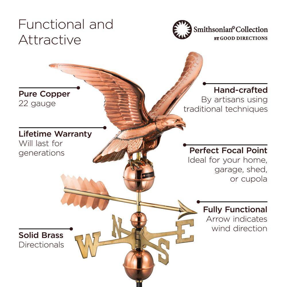 Good Directions Smithsonian Eagle Weathervane - Pure Copper 955P