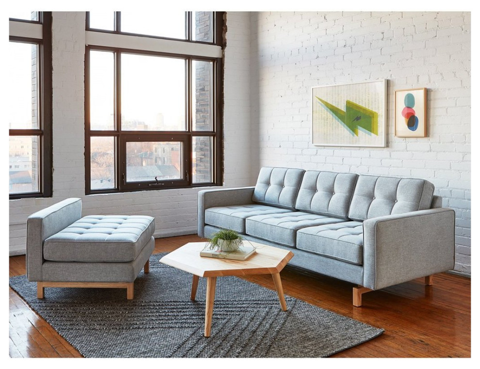 Jane 2 Loft Bi Sectional Bayview Silver / Natural Ash   Transitional   Sectional Sofas   by Old Bones Co.  Studios  Houzz