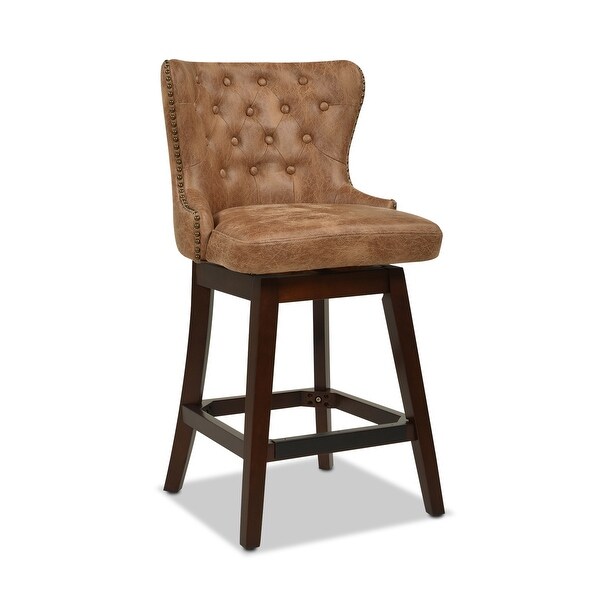 Holmes Tufted High-Back 360 Swivel Counter-Height Barstool