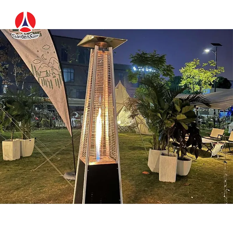 Factory directly supply glass tube pyramid patio heater  tower patio gas heater garden heaters patio