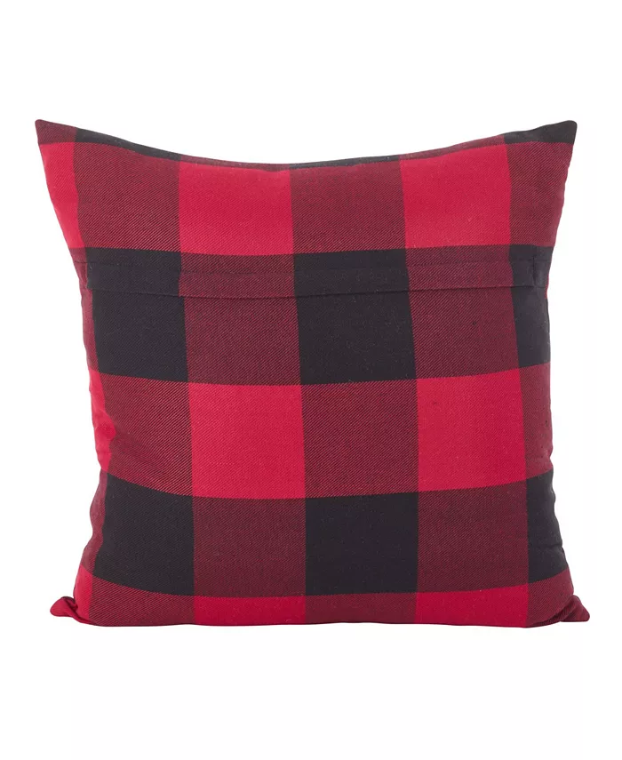 Saro Lifestyle Buffalo Check Plaid Design Cotton Throw Pillow， 20