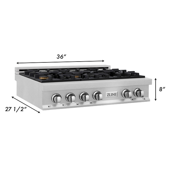 ZLINE Porcelain Gas Stovetop in Fingerprint Resistant Stainless Steel with Gas Burners