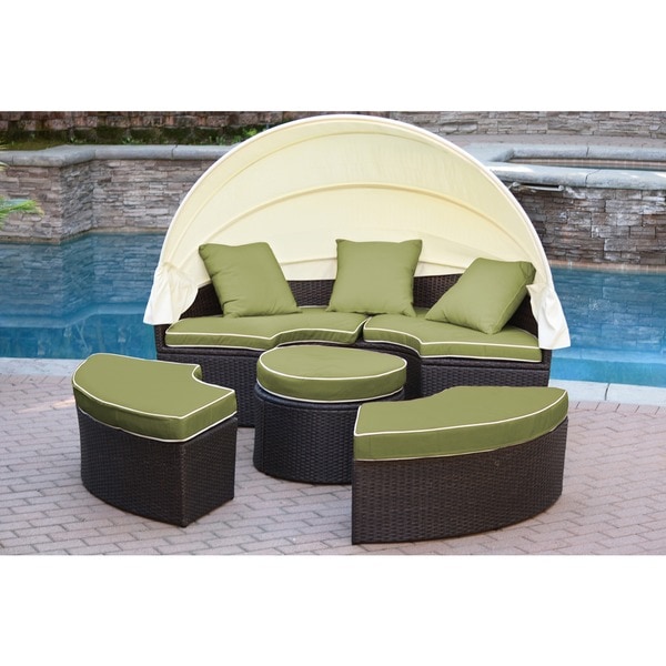 Jeco Resin Wicker Allweather 4piece Sectional Daybed With Cushions