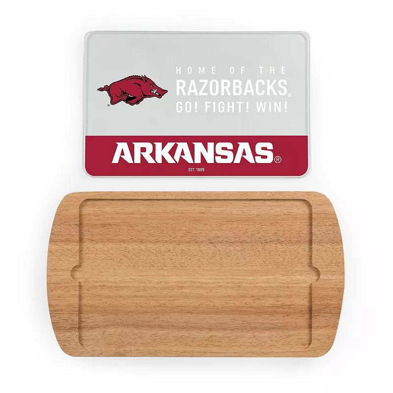 Picnic Time Arkansas Razorbacks Glass Top Serving Tray