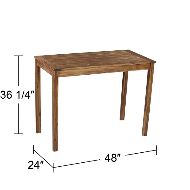 X 24 quot Natural Brown Stain Slat Tabletop For Spaces Patio Balcony