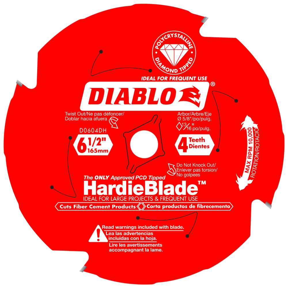 Diablo Tools 6-1/2 x 4 Tooth (pieceD) Fiber Cement HardieBlade