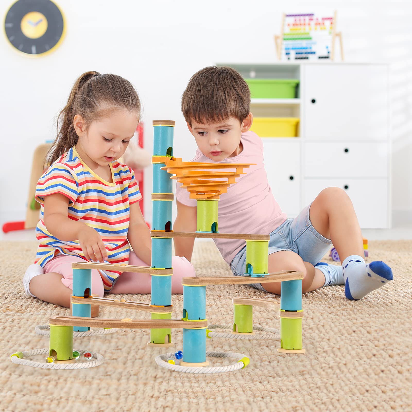 Costzon Kids Marble Run Building Toys