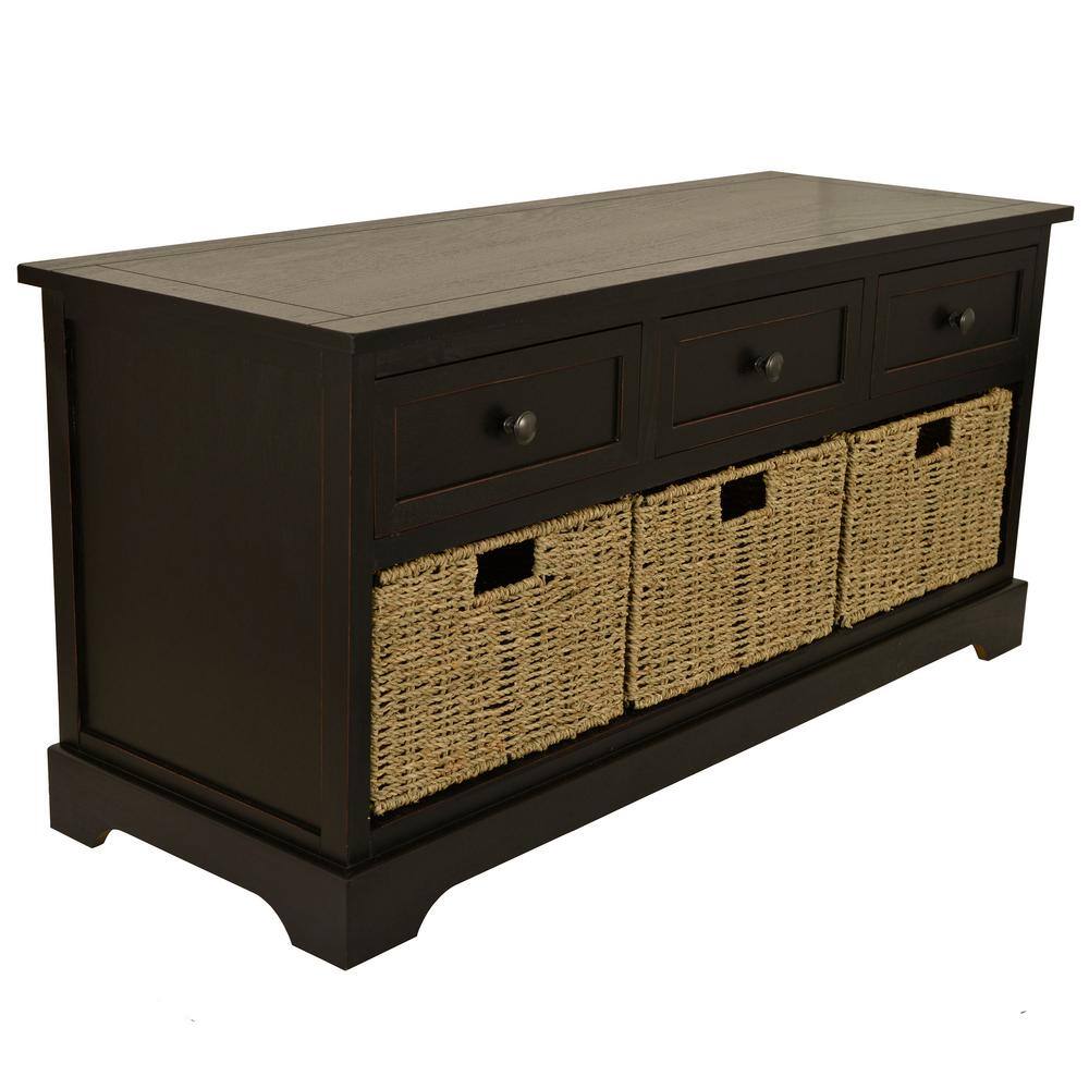 Decor Therapy Montgomery Black Storage Bench FR1729