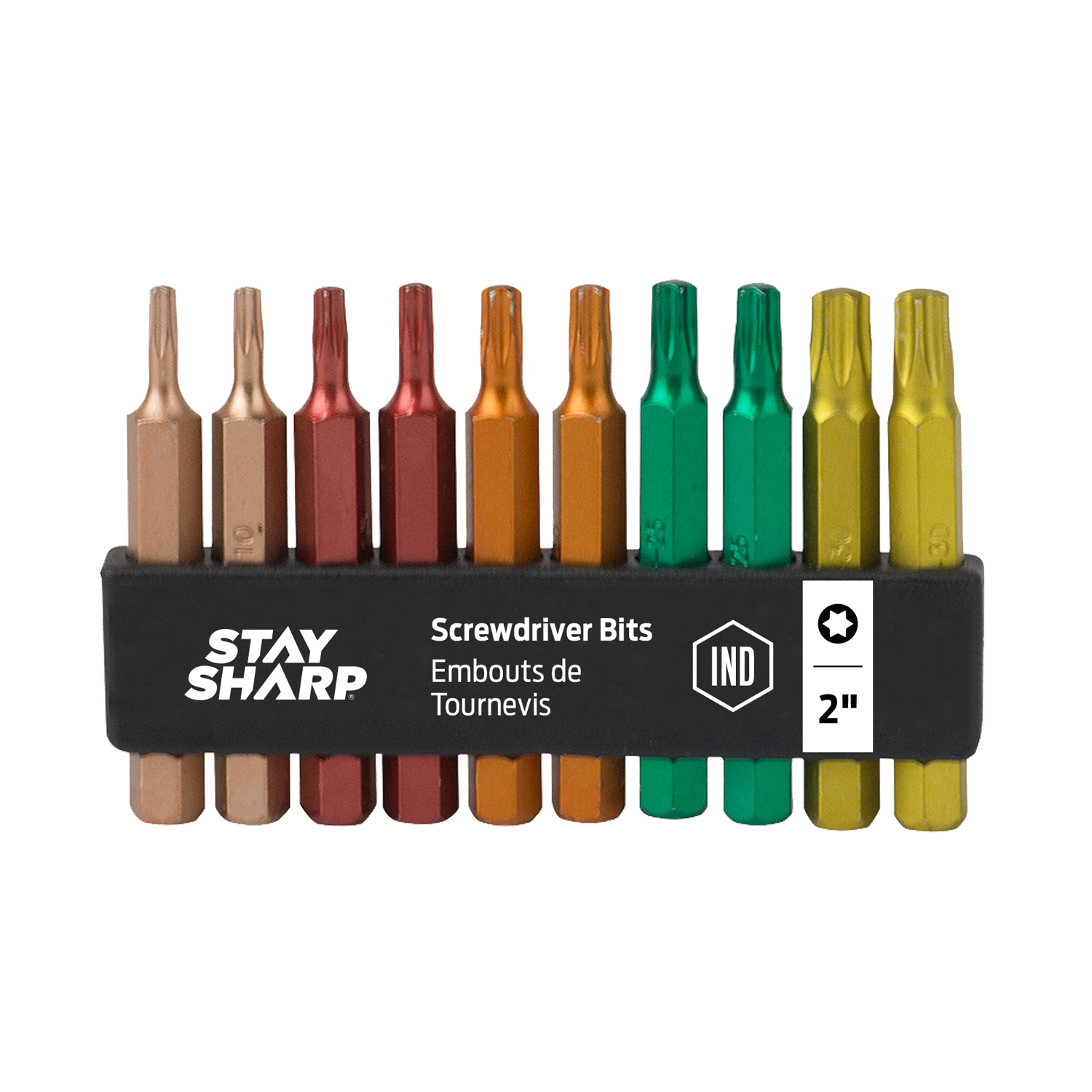 Stay Sharp Torx T20(5)，T25(5) X 2 in. L Colored Coded Screwdriver Bit 10 pk