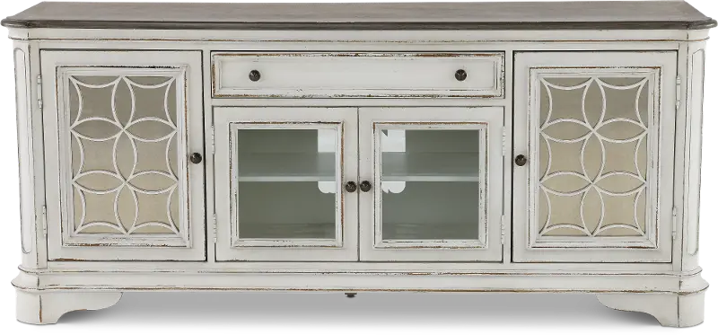 Magnolia Manor Antique White 74 TV Stand