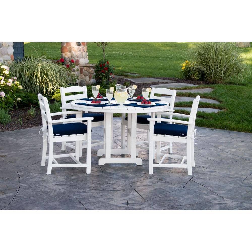 POLYWOOD La Casa Cafe 48 in Black Round Patio Dining Table