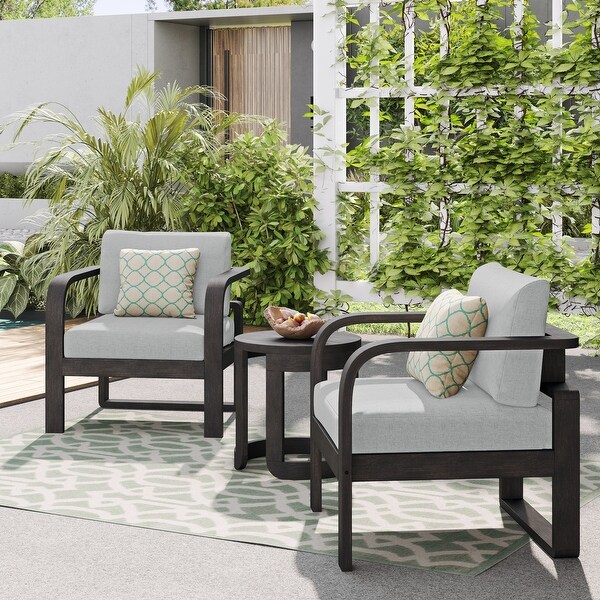 Corvus Annette 3piece Outdoor Chat Set with Sunbrella Pillows