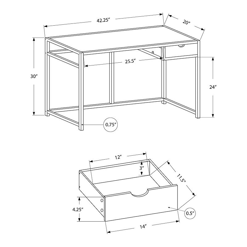 Monarch Modern Chic Computer Desk