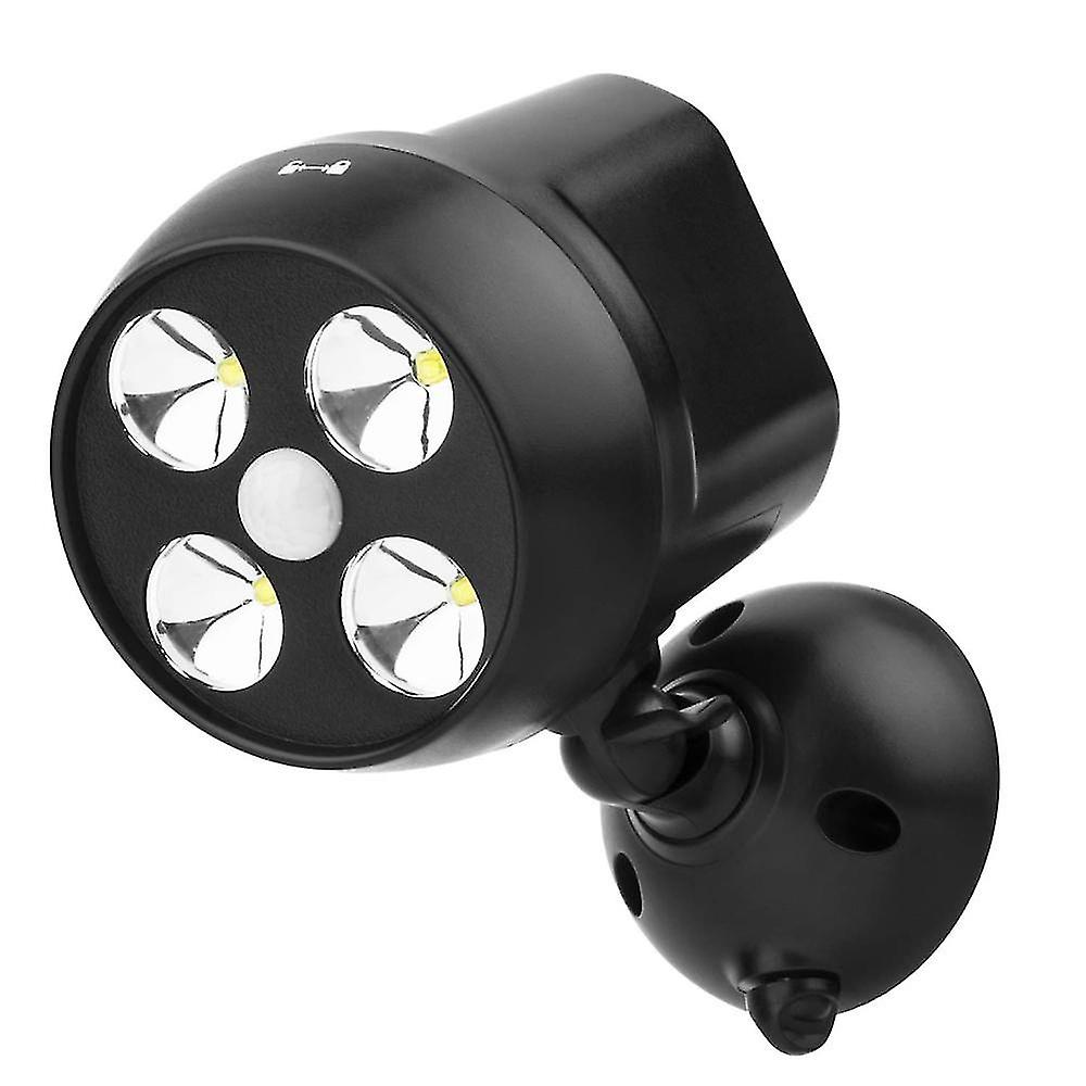 1 Pack600 Lumen Outdoor Led Security Light， Battery Powered Wireless Motion Sensing Light (black)