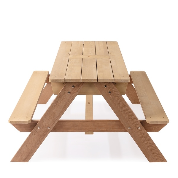 3in1 Kids Outdoor Wooden Picnic Table With Umbrella