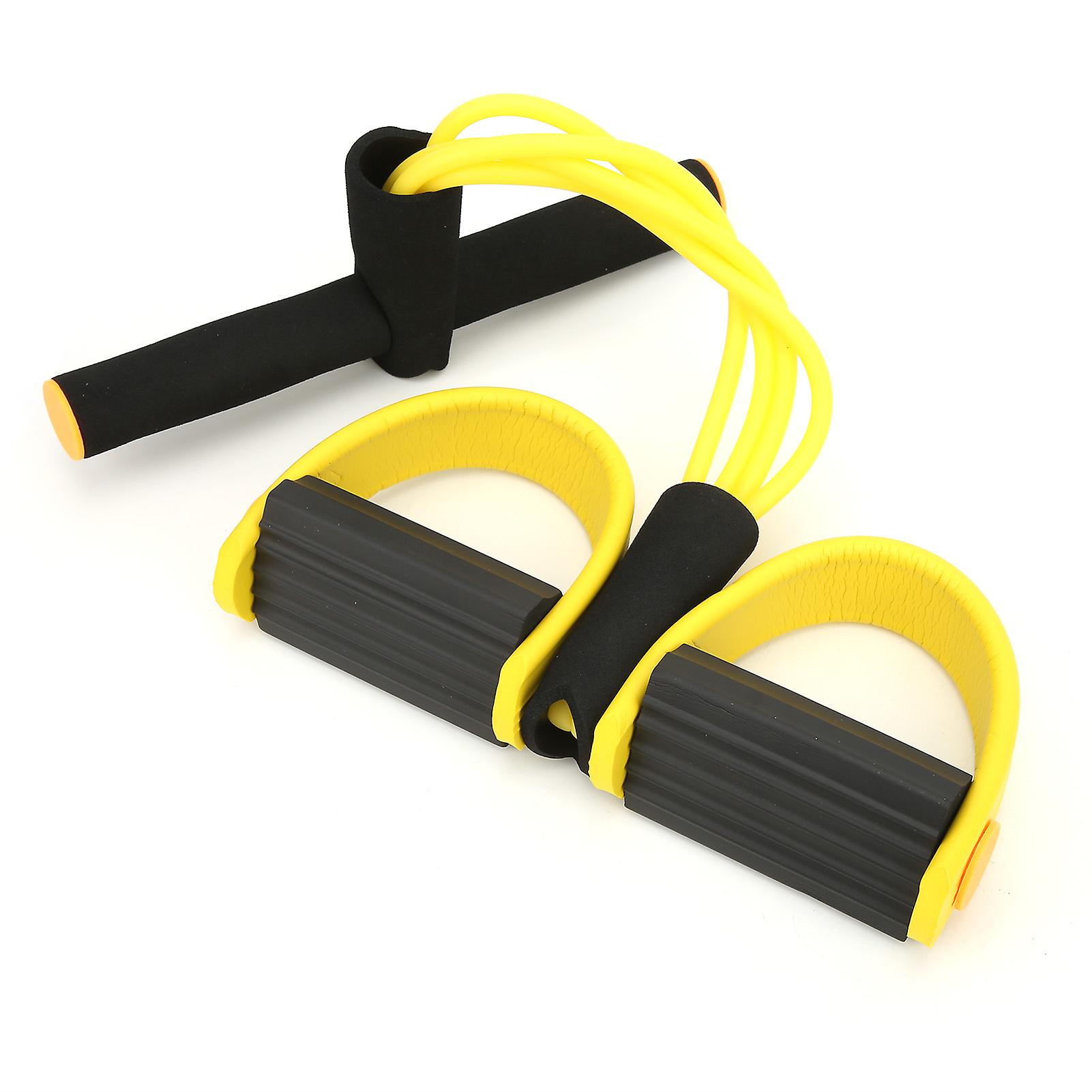 2 Tubes Situp Resistance Band With Foot Pedal Multifunction Tension Elastic Pull Rope