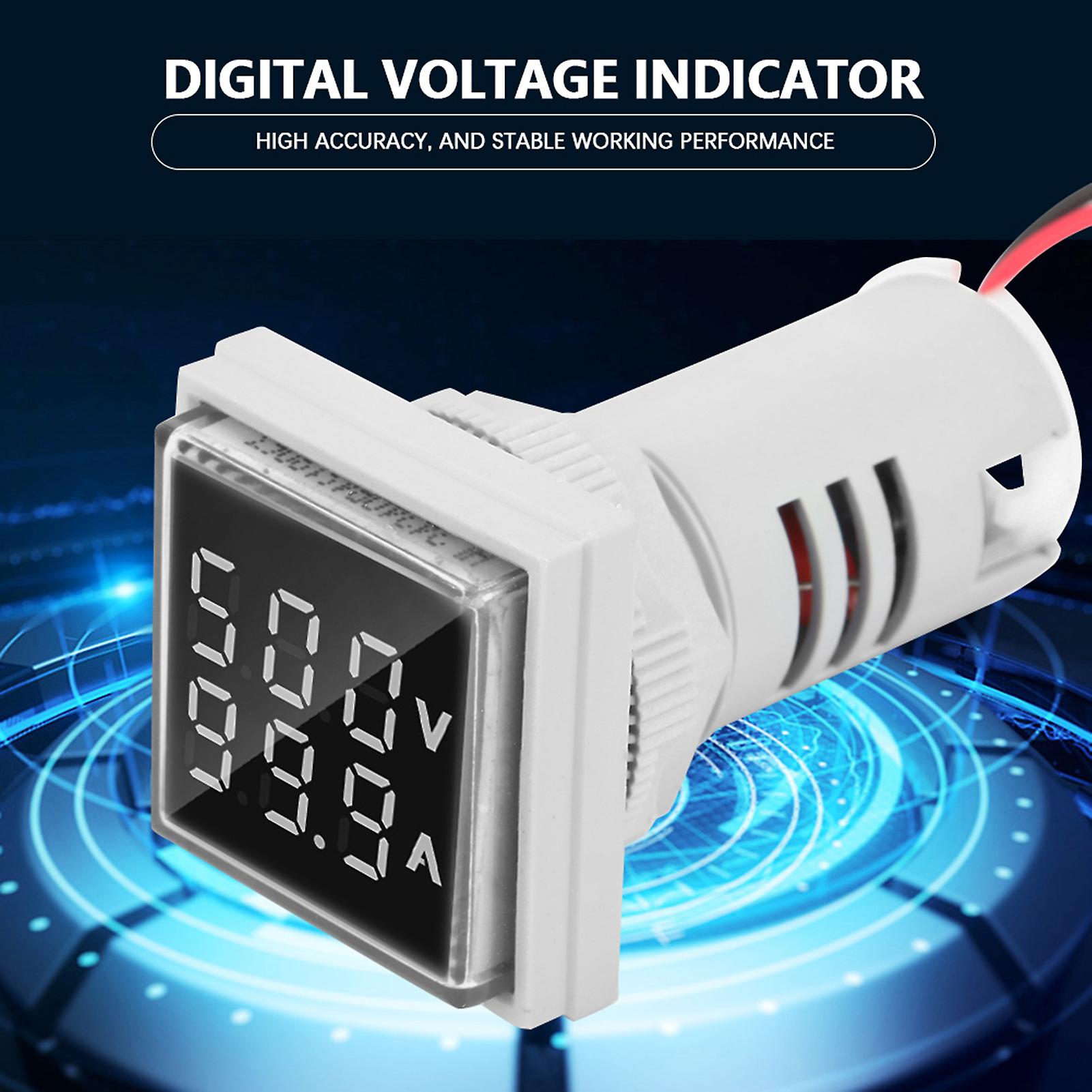 Led Digital Display Ac Voltage Current Meter Indicator 22mm 0-100a Meter Indicator (white)