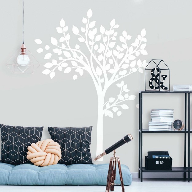 Simple Tree Peel And Stick Giant Wall Decal White Roommates