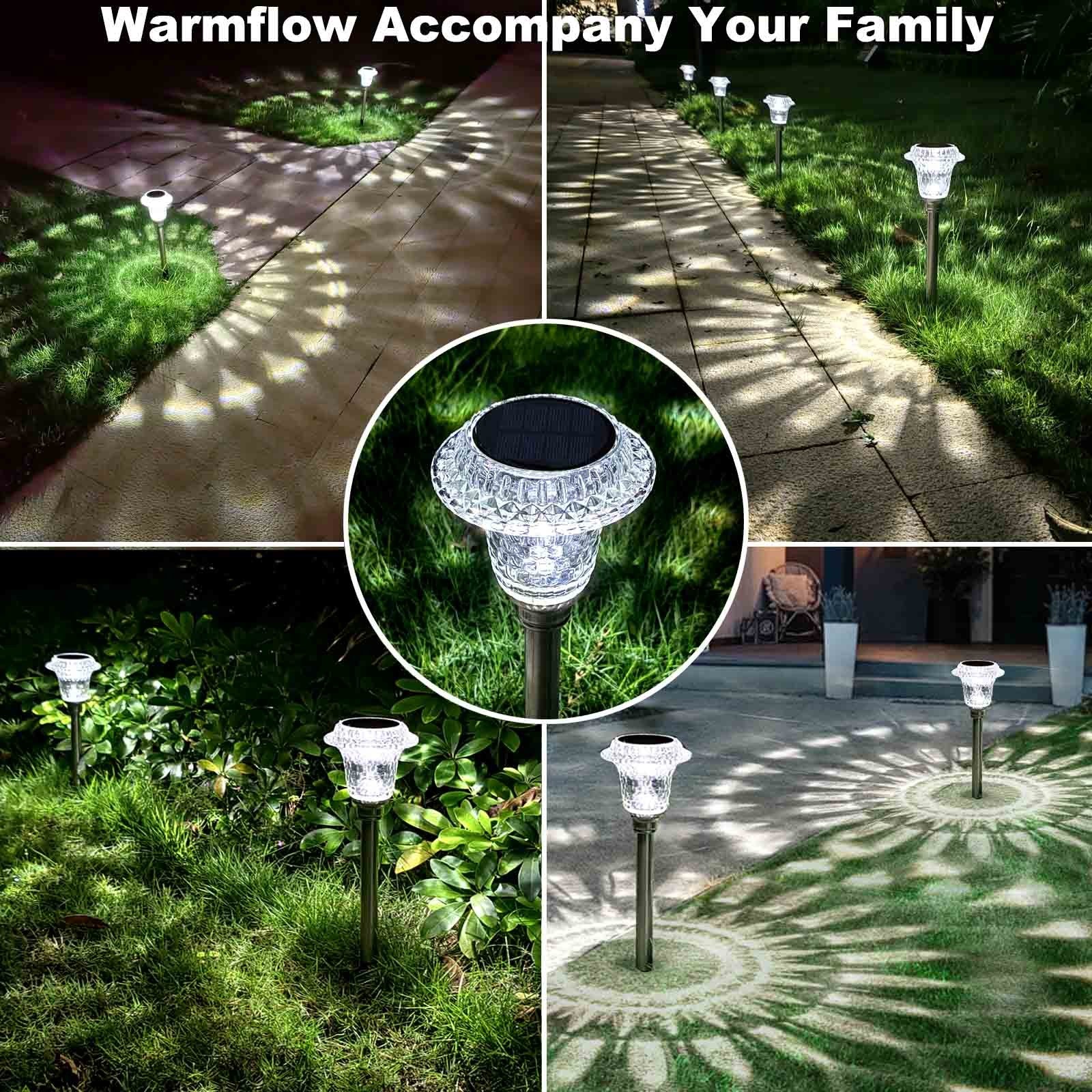 4 Pack Solar Pathway Lights， Waterproof Solar Garden Lights Outdoor For Yard， Landscape， Walkway(White)