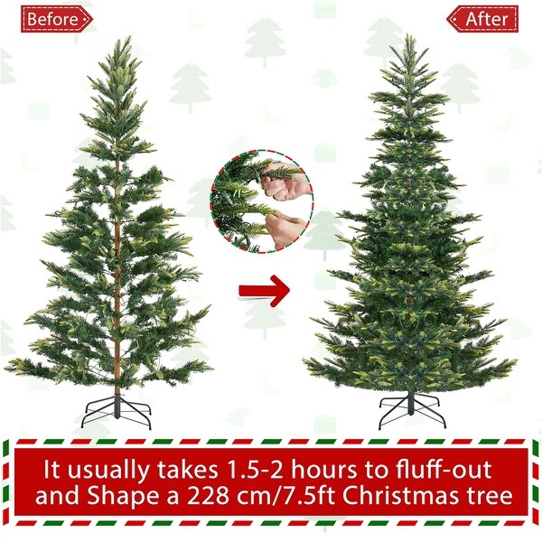 Yaheetech PreLit Christmas Tree Artificial Christmas Tree with Warm White Incandescent Lights