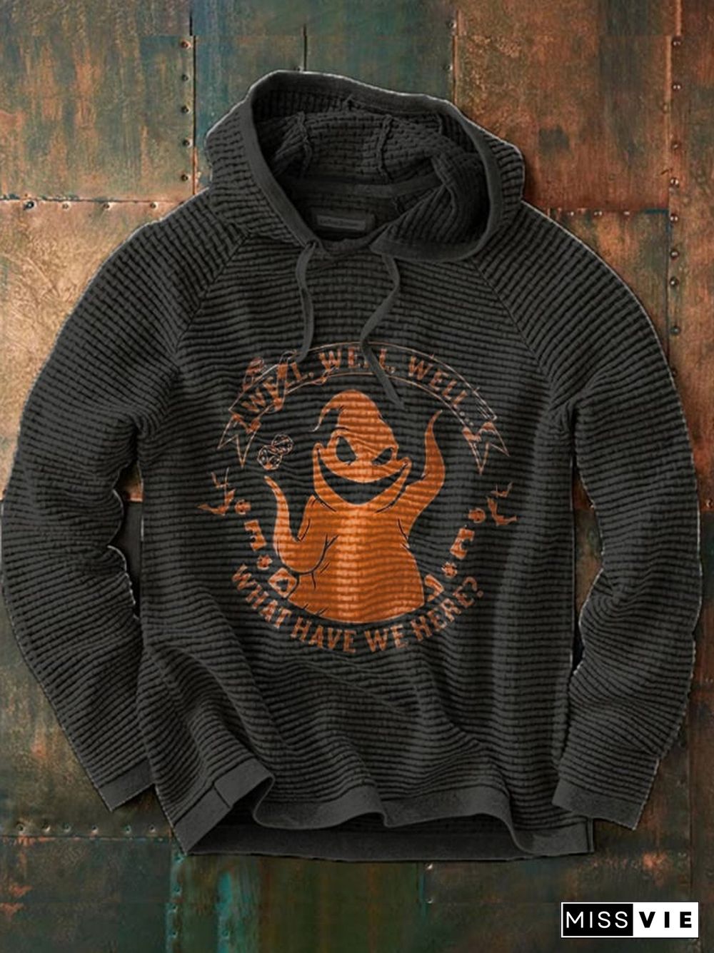 Men's Halloween Well Well What Have We Here Print Casual Hooded Sweatshirt