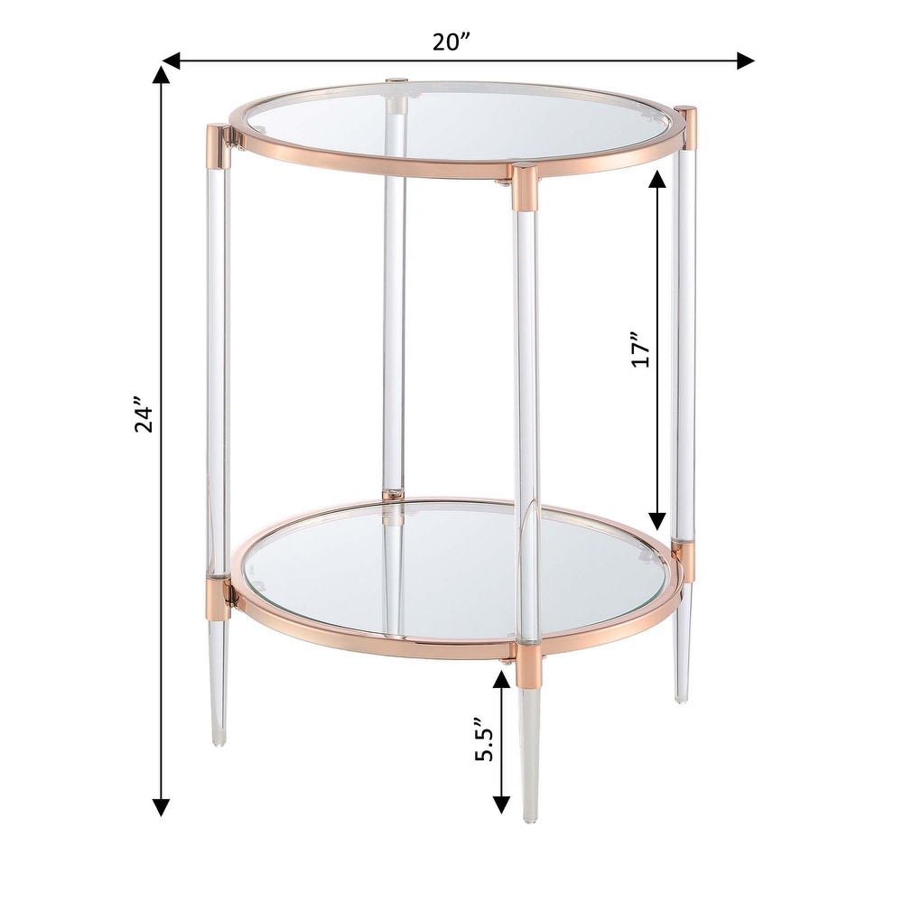 Convenience Concepts Royal Crest 2 Tier Acrylic Glass End Table