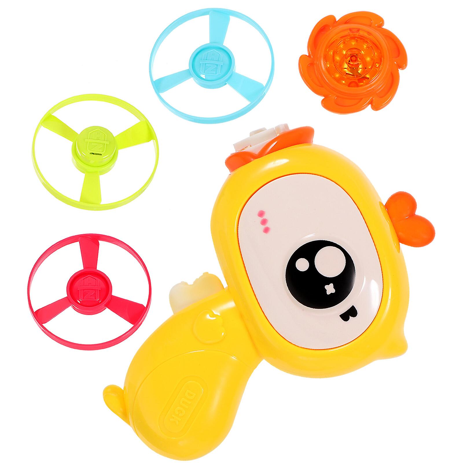 1 Set Flying Disc Launcher Toy Outdoor Flying Toy Flying Disc Saucer Toy Plaything