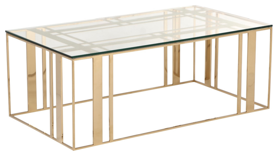 Brass Rectangular Coffee Table  Liang  ampEimil Lafayette   Contemporary   Coffee Tables   by Oroa   Distinctive Furniture  Houzz