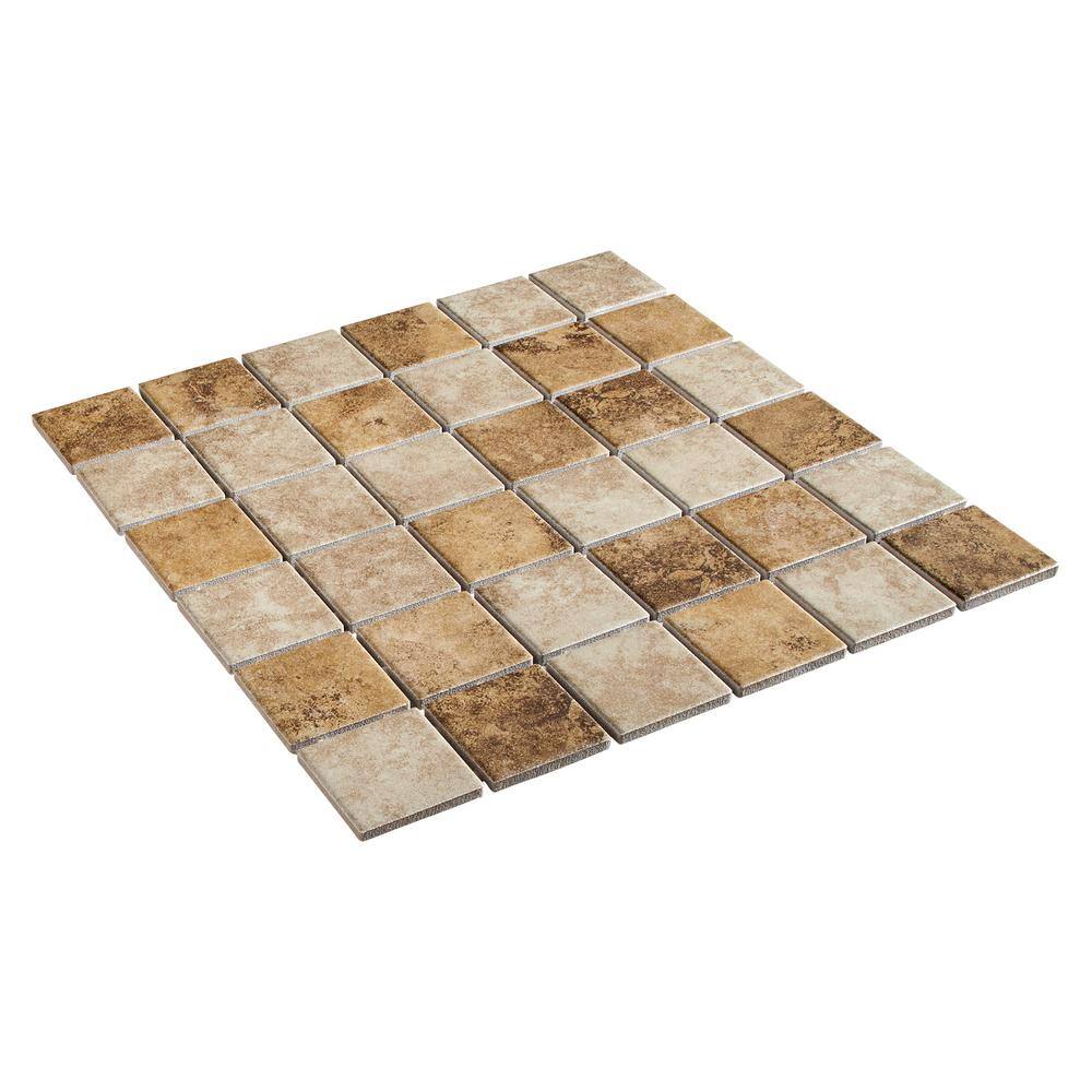 Daltile Rio Mesa Desert Sand 12 in. x 12 in. x 6 mm Ceramic Mosaic Floor and Wall Tile (1 sq. ft.Each) RM1022CC1P2