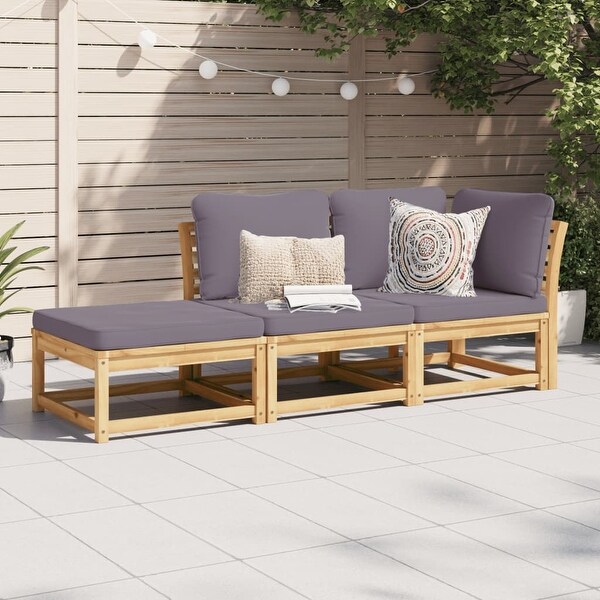 vidaXL Patio Sofa with Cushions 2Seater Outdoor Loveseat Solid Wood Acacia