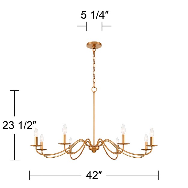 Wide Farmhouse Rustic Bent Arms 8 light Fixture For Dining Room Living House Home Foyer Kitchen Island