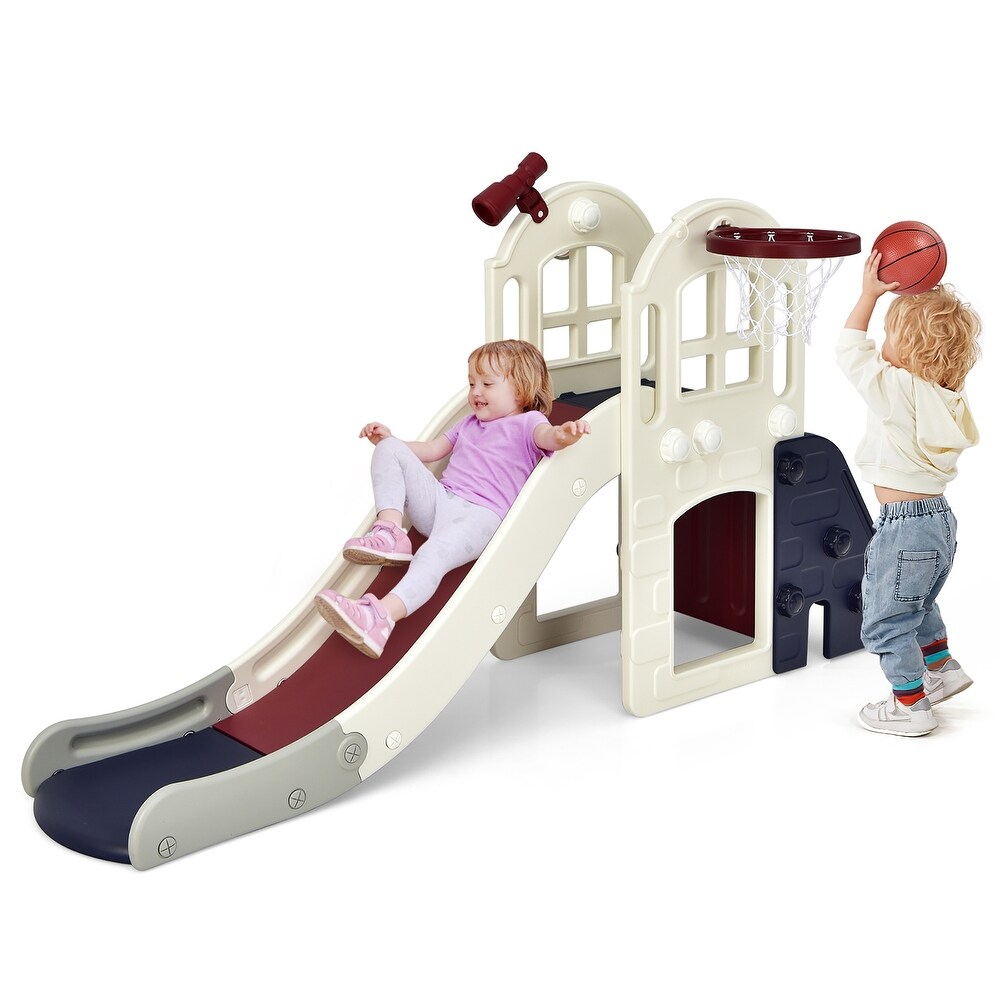 Costway 6 In 1 Large Slide for Kids Toddler Climber Slide Playset w/