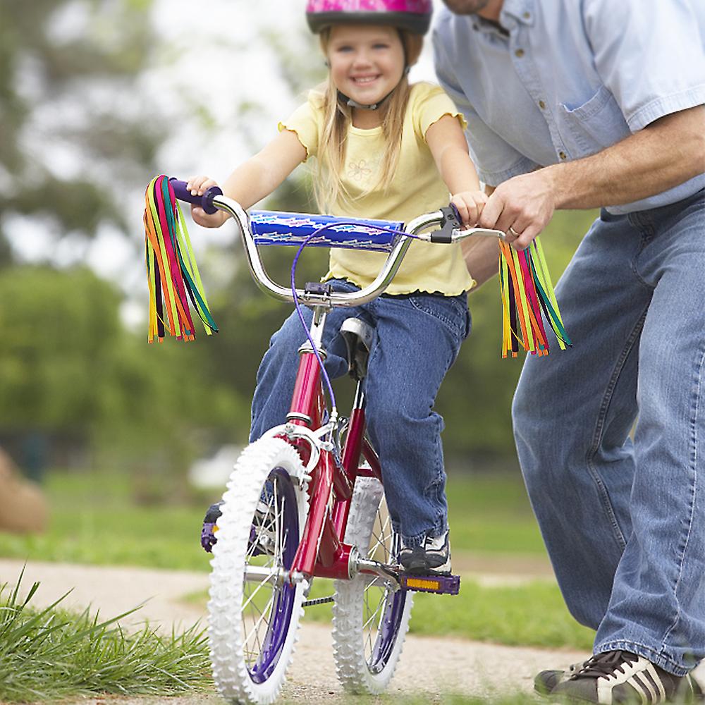 2 Pcs Kid's Rainbow Bike Streamers For Girls Boys Children's Tassel Scooters Ribbons Bike Handlebar Streamers Ribbons No.237487